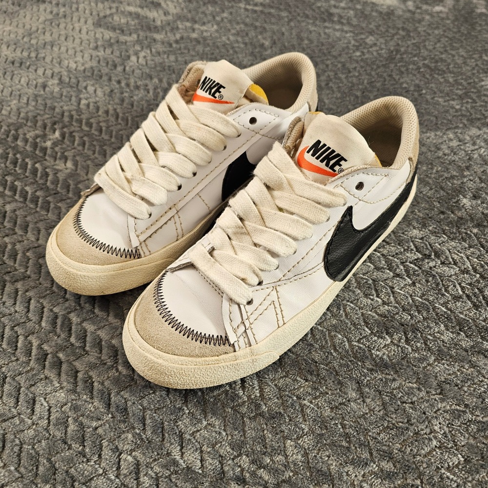 Nike Blazer 77 Jumbo Low White Black Swoosh Casual Sneakers Shoes Size 7 EUR 40